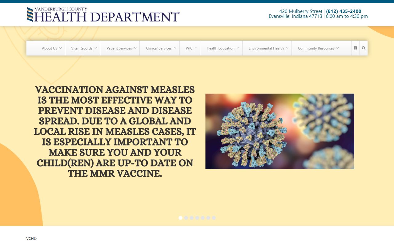 Vanderburgh County Health Department vital records Evansville Indiana