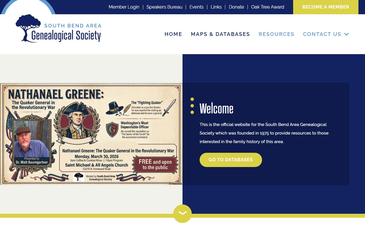 South Bend Area Genealogical Society SBAGS for St. Joseph County genealogy